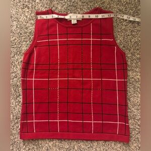 Casual Corner Red Plaid Women's Top